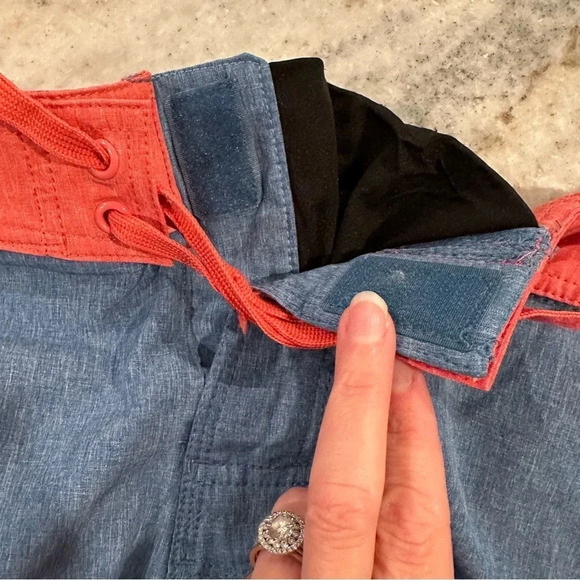 Teal Cove Mens Swimwear Board Shorts Blue/Salmon Swim Trunks Size XL - Picture 5 of 11